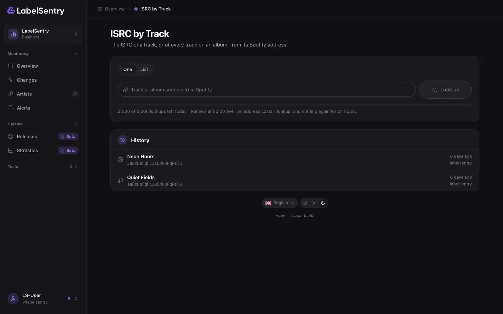 ISRC by Track