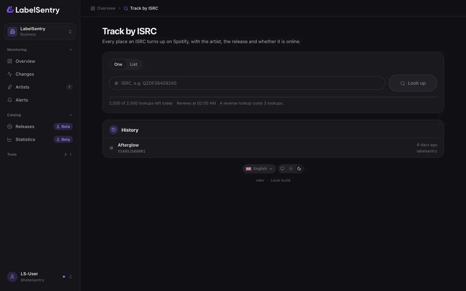Track by ISRC