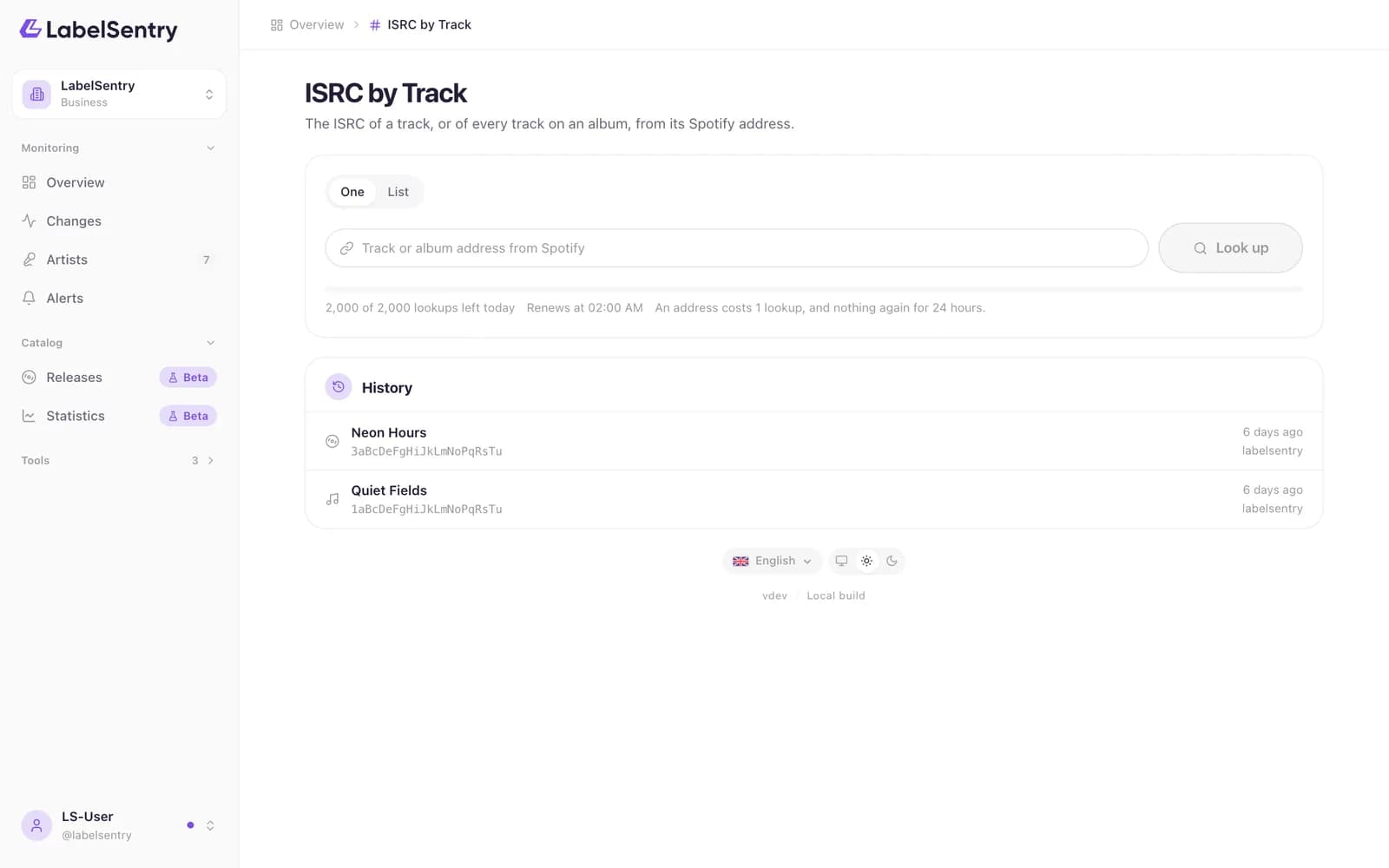 ISRC by Track