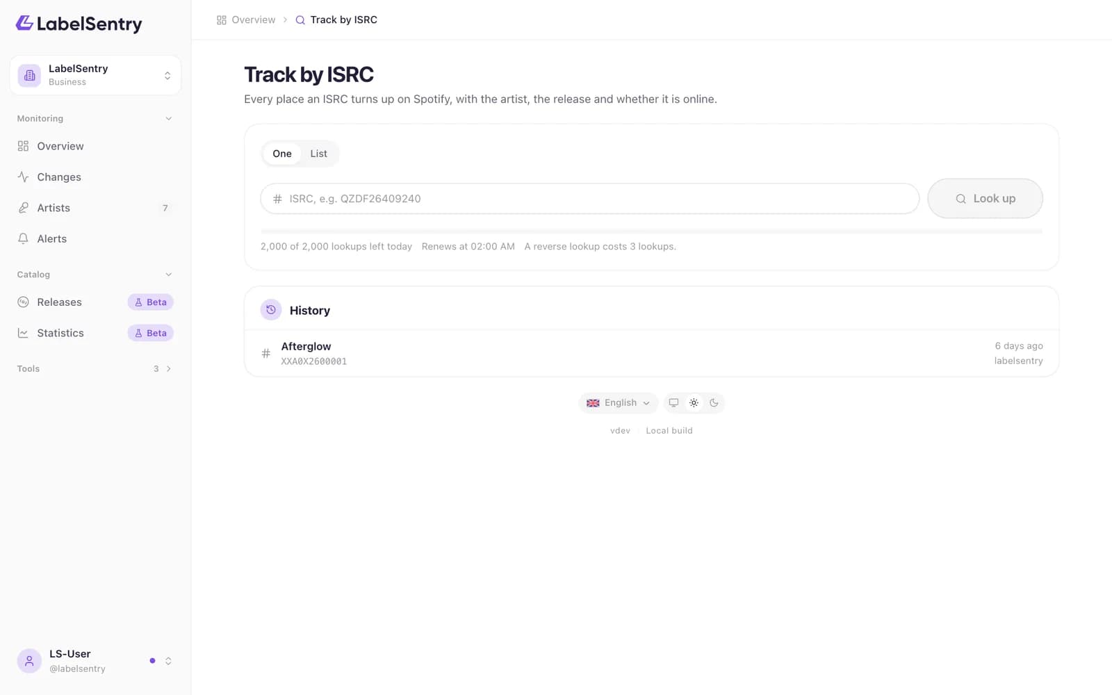 Track by ISRC