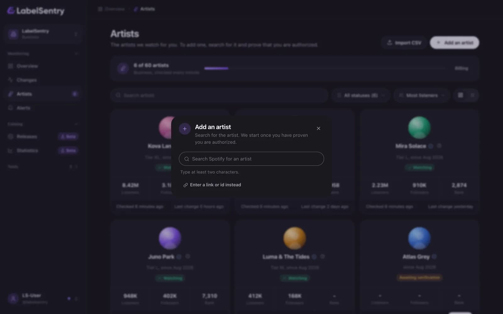 Adding an artist by name
